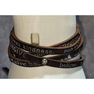 Humanity For All Inspirational Leather Wrap Bracelet